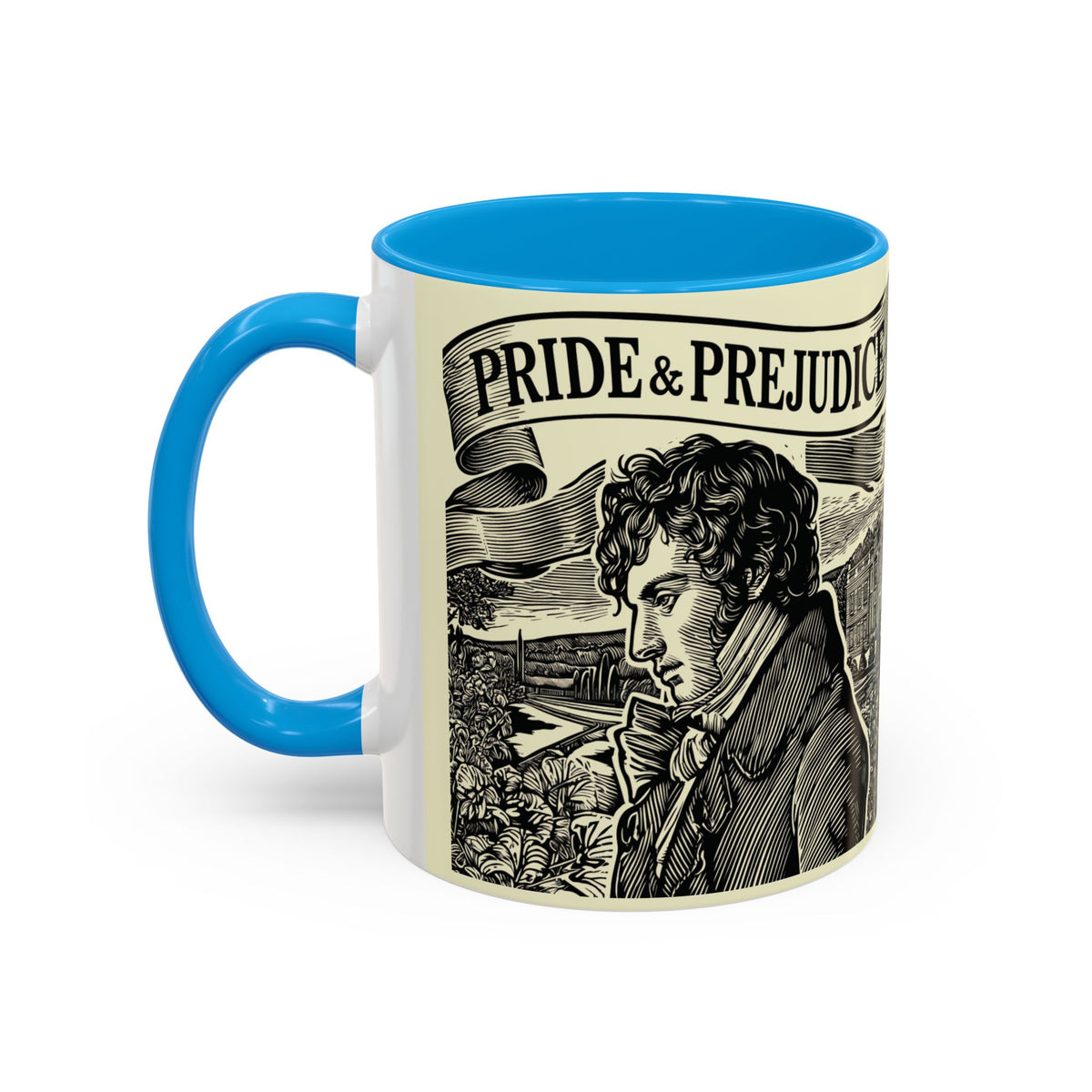 Pride and Prejudice Quote Mug — “Mr. Darcy at Pemberley” Vintage Jane Austen Coffee Cup (11oz/15oz)