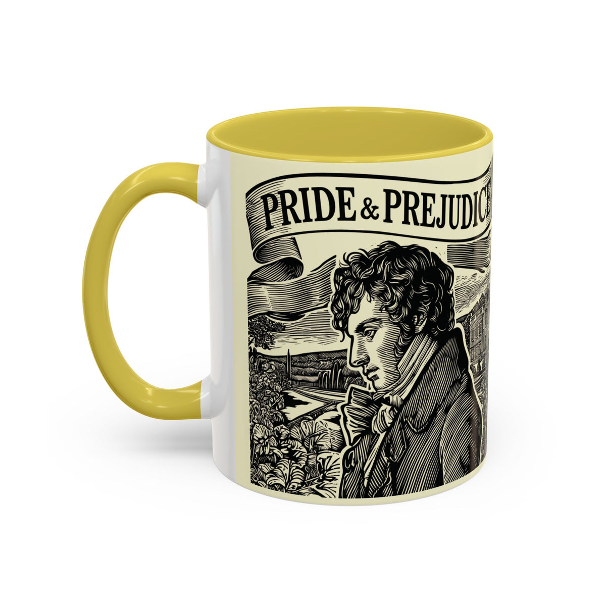 Pride and Prejudice Quote Mug — “Mr. Darcy at Pemberley” Vintage Jane Austen Coffee Cup (11oz/15oz)