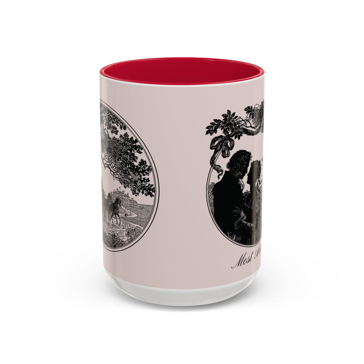 Romantic Vintage Silhouette Mug — "Most Ardently" Tea Coffee Cup (11oz/15oz)