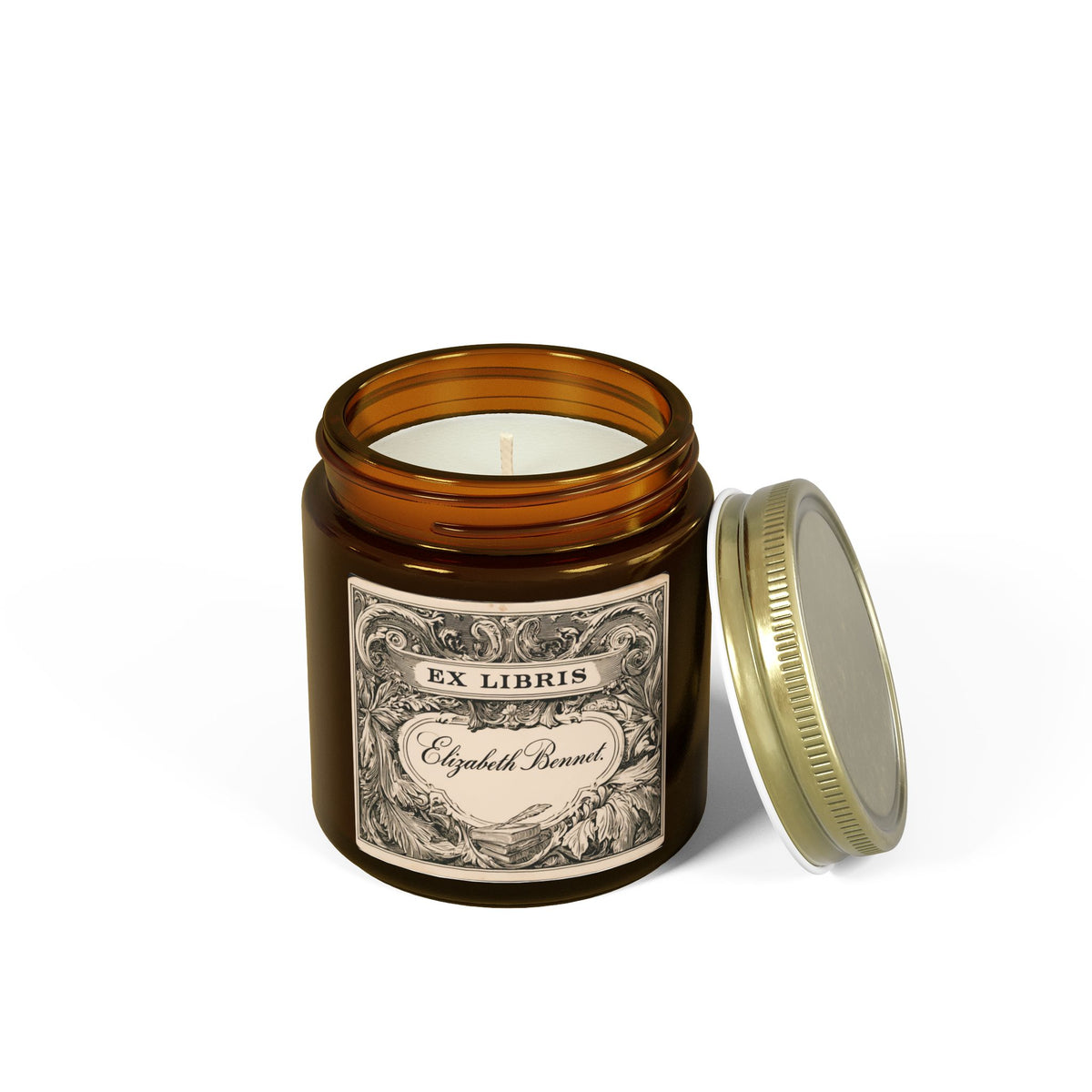 Ex Libris Vintage Label  Wax Candle