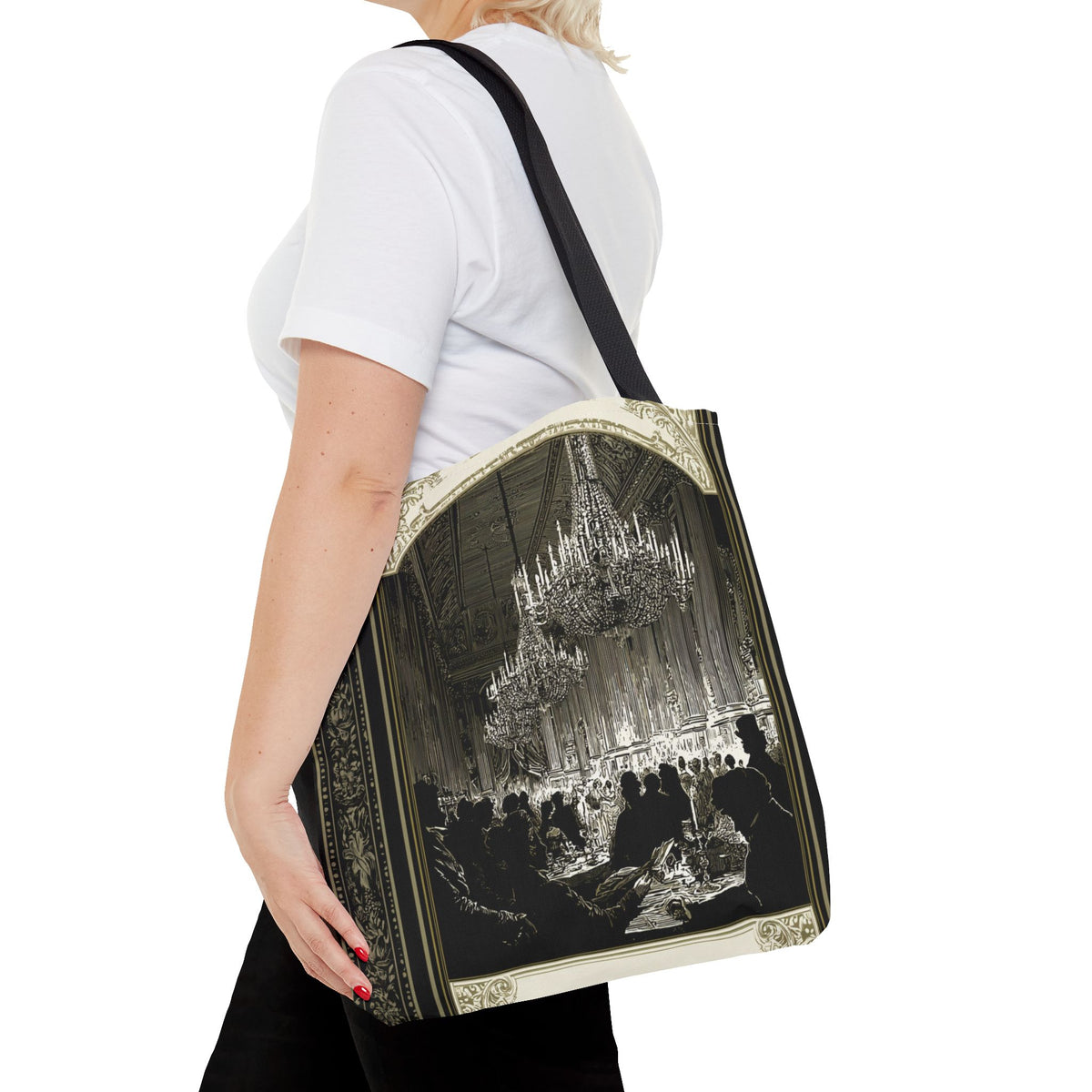 Regency Ballroom Chandelier Tote Bag | Vintage Ballroom Scene