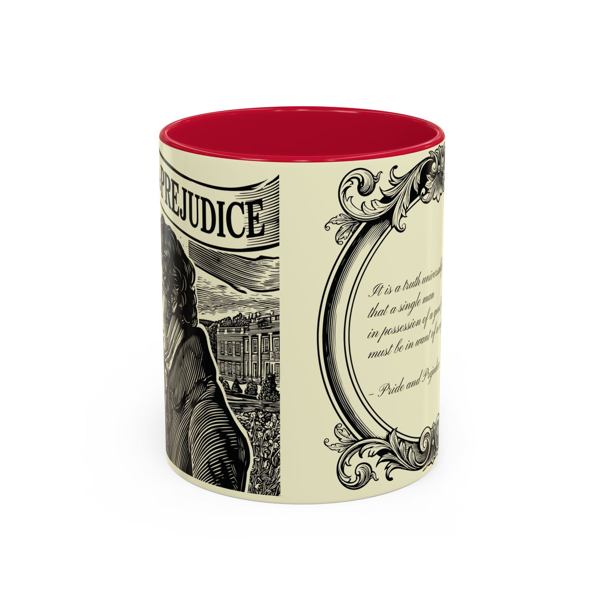 Pride and Prejudice Quote Mug — “Mr. Darcy at Pemberley” Vintage Jane Austen Coffee Cup (11oz/15oz)