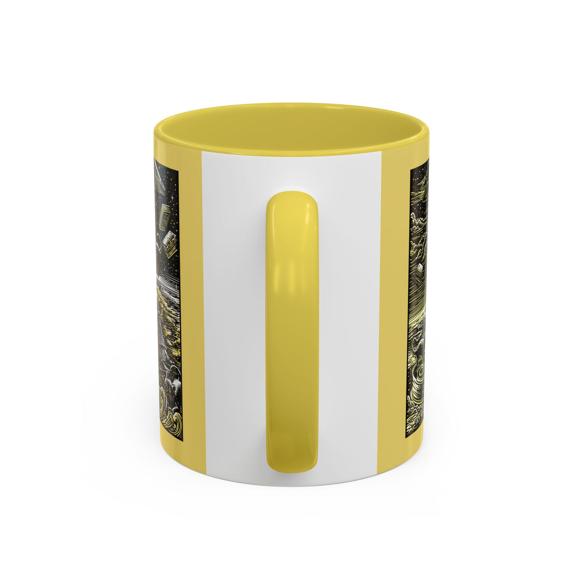 "Just One More Chapter" Under UFO Illustration Mug | Color Accent Coffee Cup