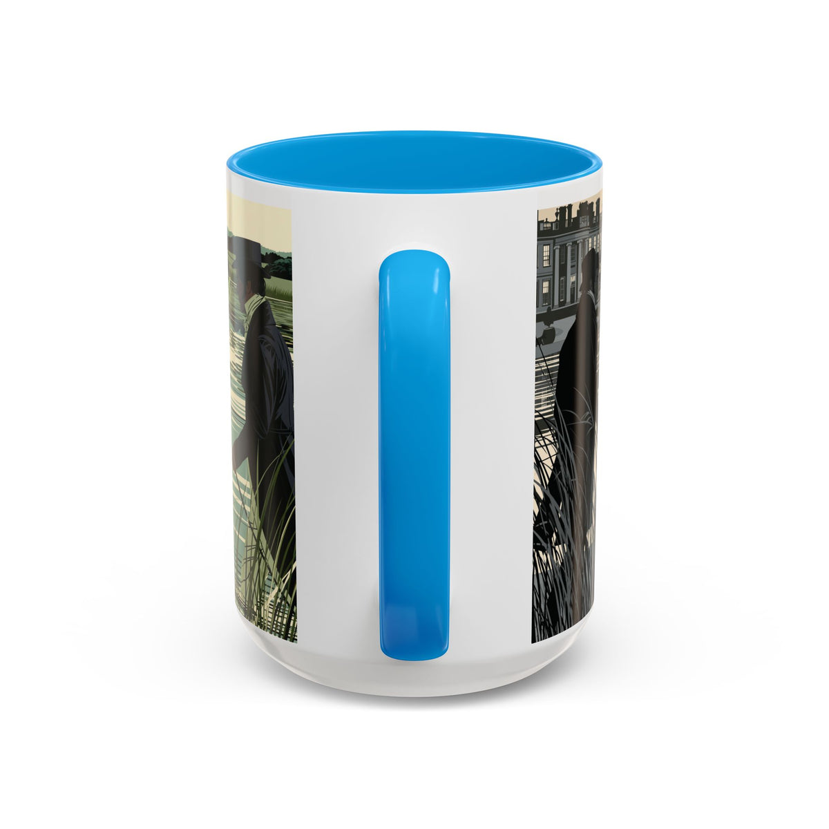 Strolling Lakeside with Mr. Darcy  —  Scenic Lakeside Vintage Gentleman Mug (11oz & 15oz)