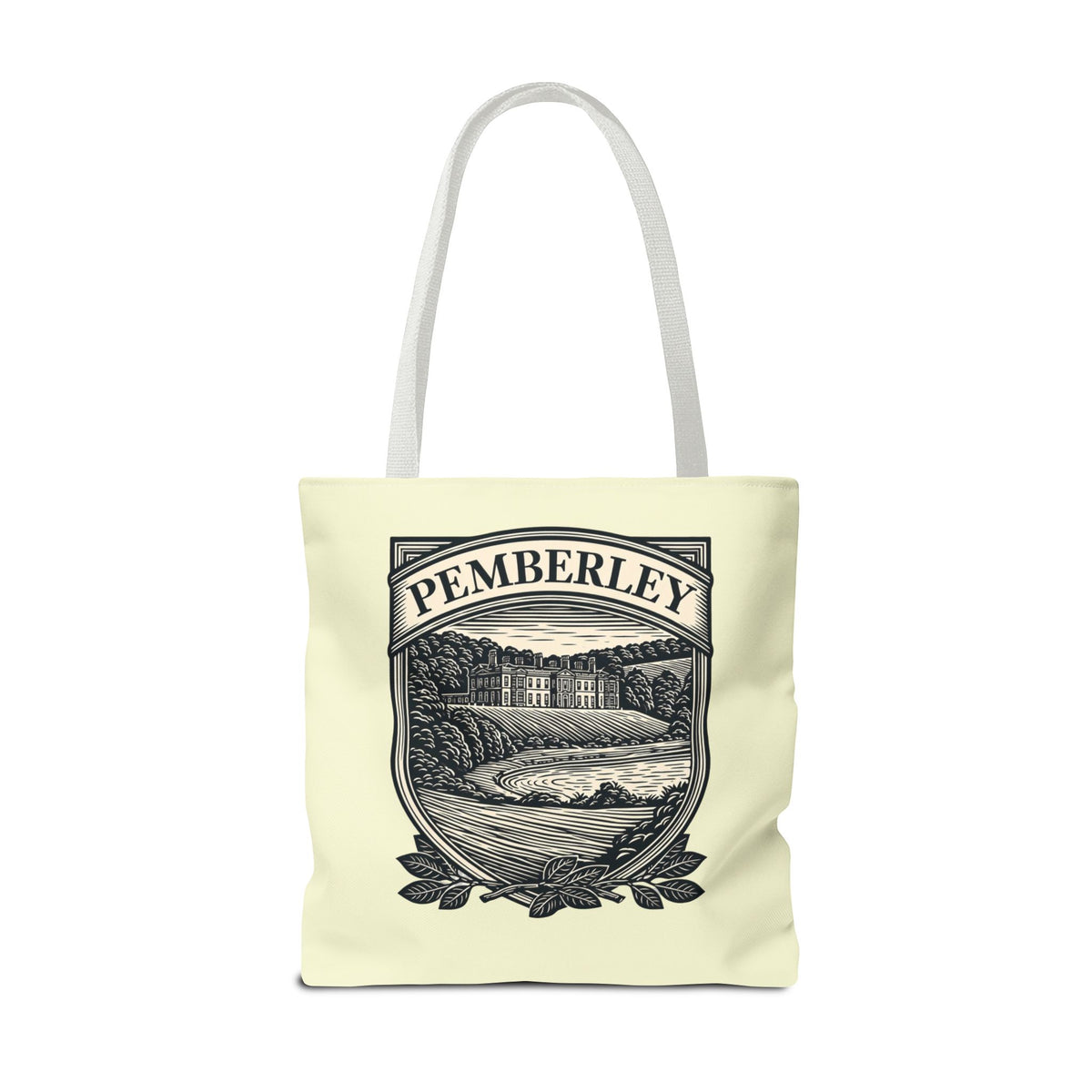 Pemberley Crest Tote Bag — Regency Manor Vintage Shield Canvas Tote