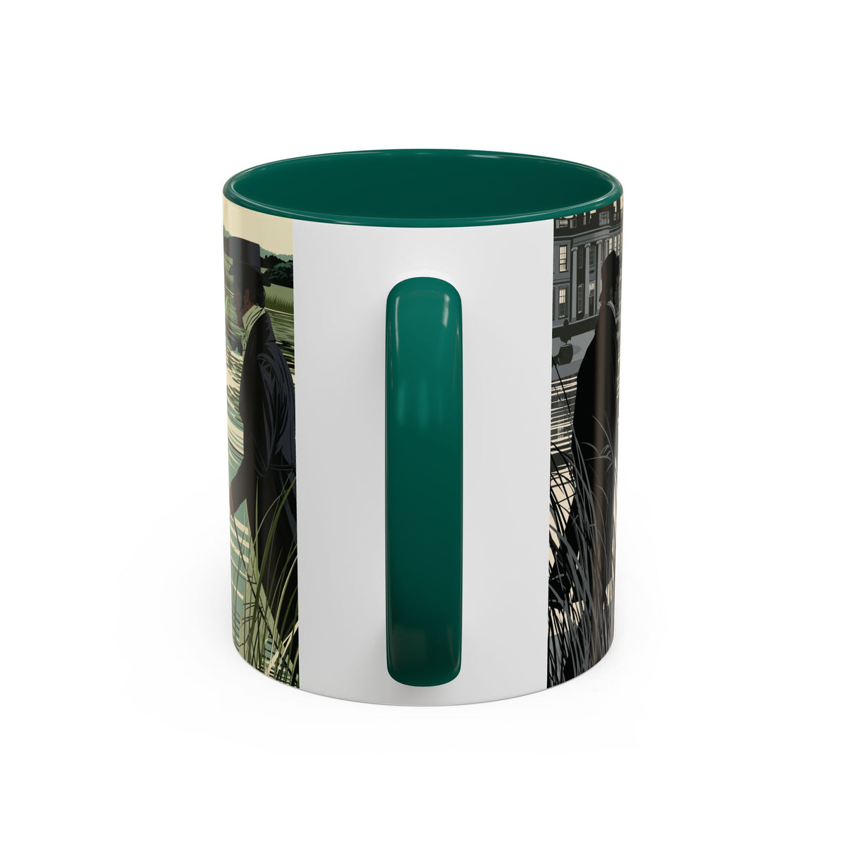 Strolling Lakeside with Mr. Darcy  —  Scenic Lakeside Vintage Gentleman Mug (11oz & 15oz)