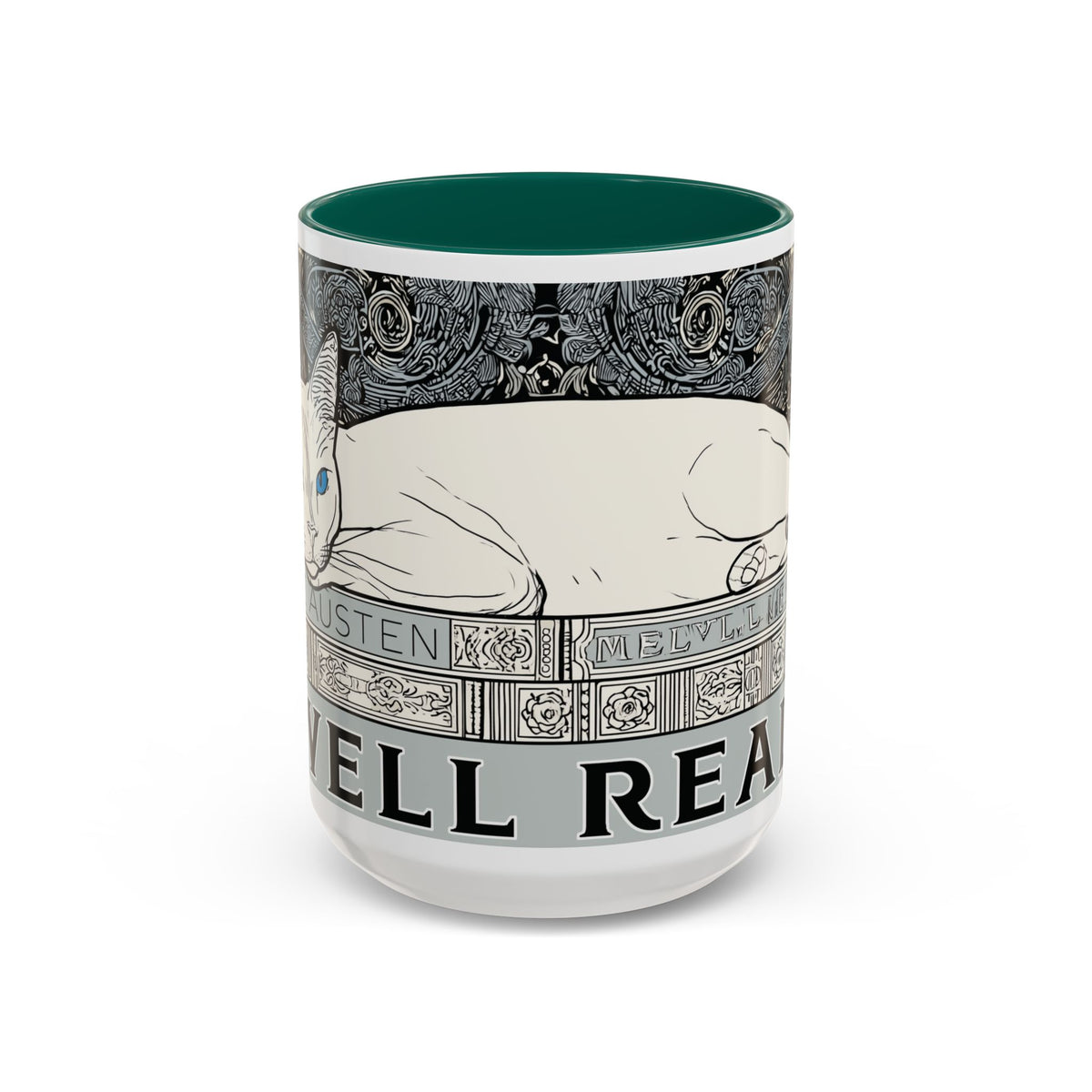 Well Read Siamese Cat Mug | Color Accent Ceramic Mug