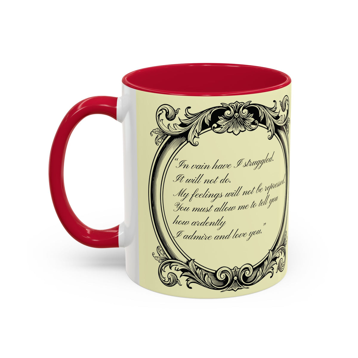 Pride & Prejudice Vintage Illustration Ceramic Mug — Mr. Darcy at Pemberley with Quote (11oz/15oz)