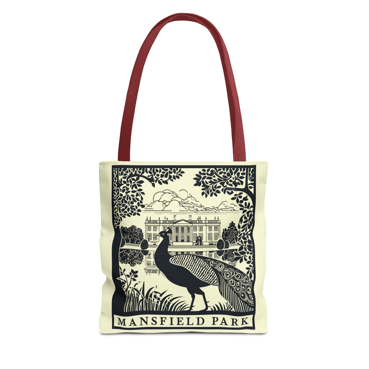 Mansfield Park Illustrated Tote — Vintage Estate Peacock Tote Bag