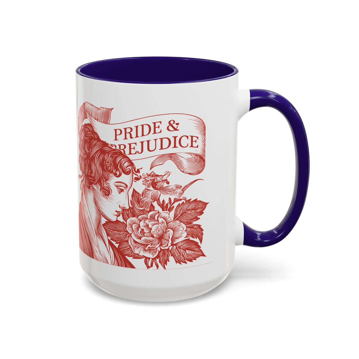 "...follies and nonsense" Elizabeth Bennet Quote  —  Pride & Prejudice Floral Mug (11oz/15oz)