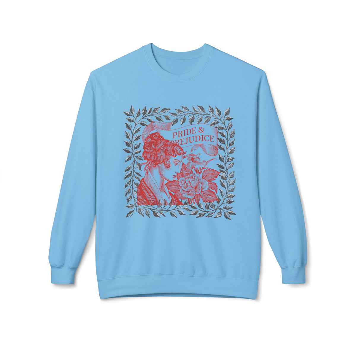 Pride & Prejudice Illustration Sweatshirt — Jane Austen Booklover Crewneck (Derbyshire Coordinates)