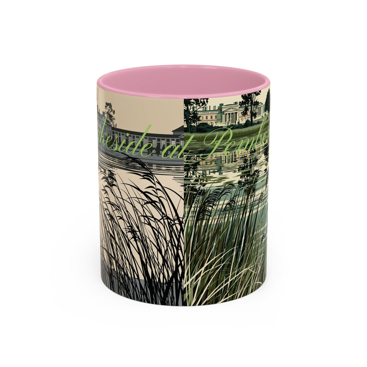 Strolling Lakeside with Mr. Darcy  —  Scenic Lakeside Vintage Gentleman Mug (11oz & 15oz)