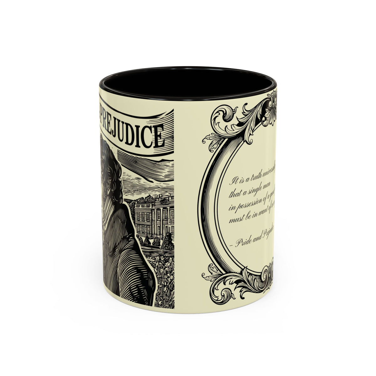 Pride and Prejudice Quote Mug — “Mr. Darcy at Pemberley” Vintage Jane Austen Coffee Cup (11oz/15oz)