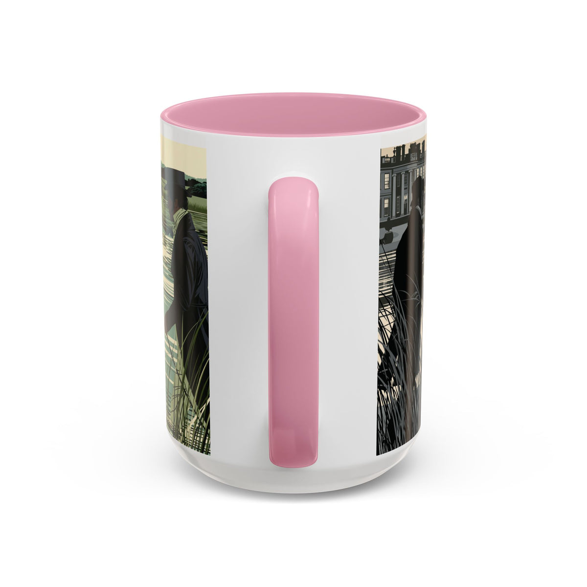 Strolling Lakeside with Mr. Darcy  —  Scenic Lakeside Vintage Gentleman Mug (11oz & 15oz)