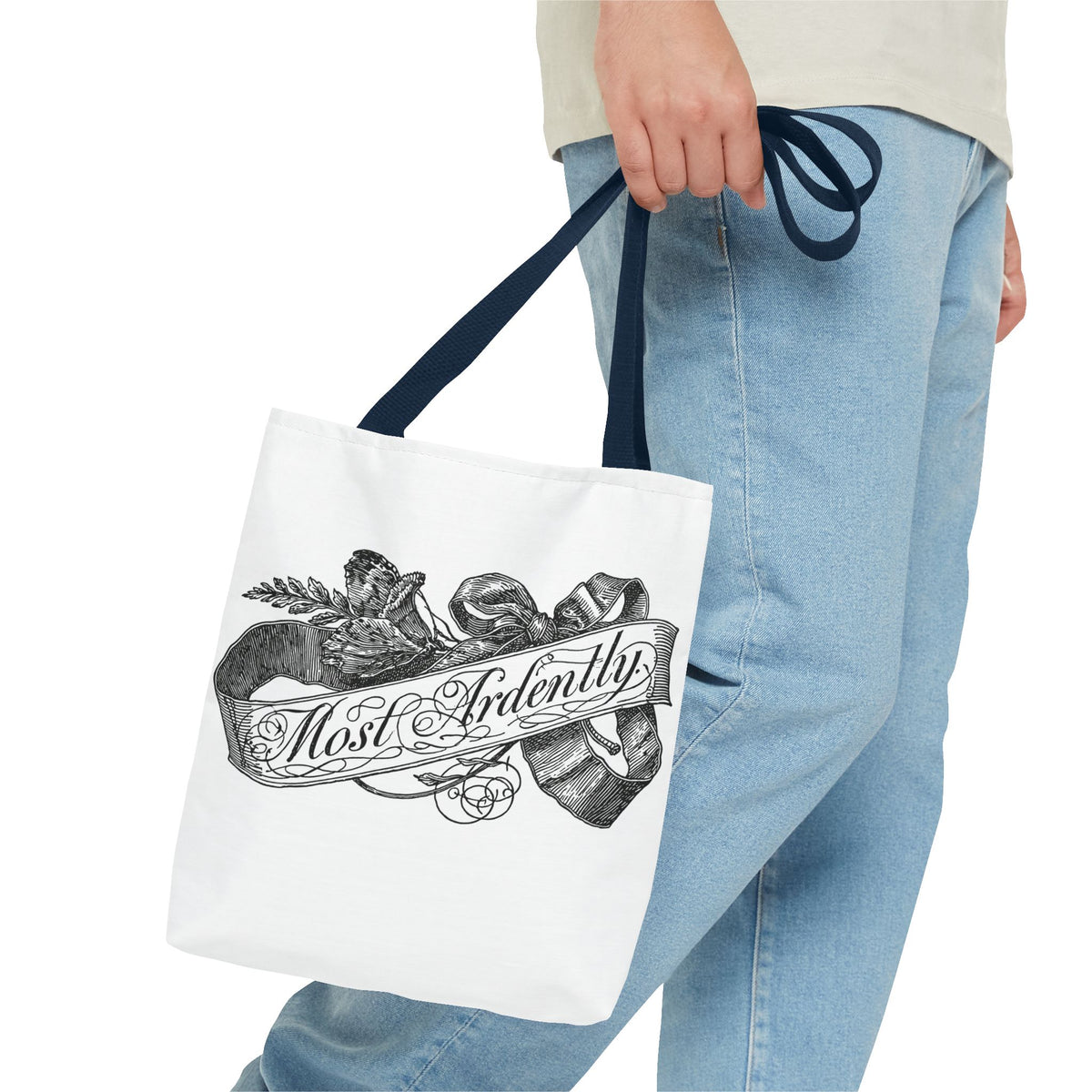 Regency Ribbon Banner Tote — Most Ardently