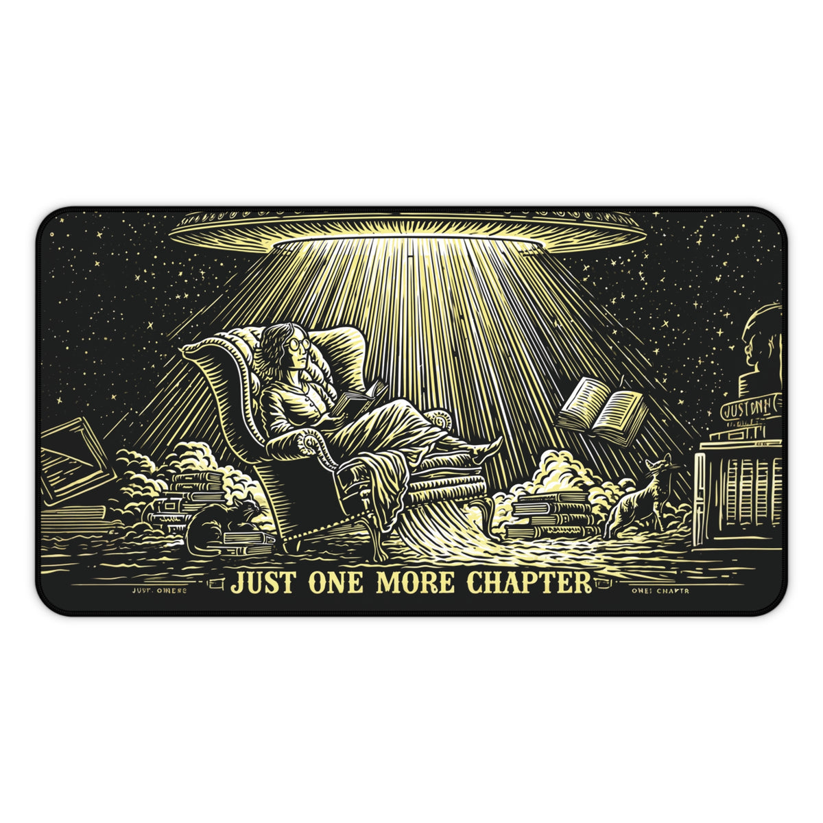Alien Abduction Reader Desk Mat | "Just One More Chapter" Book Lover