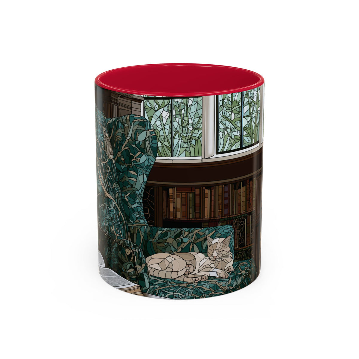 Cozy Reading Nook Cat Mug | Ceramic Coffee Cup 11oz 15oz