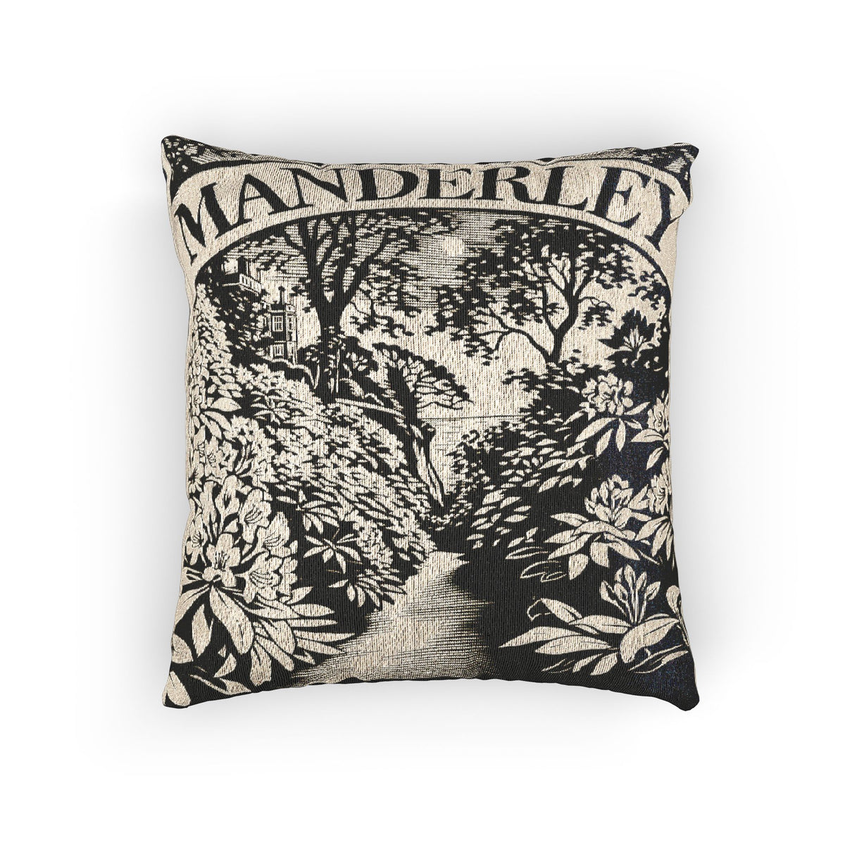 Manderley Estate-Cliffside Path-Woven Pillow | Rebecca Literary Tapestry Throw Gothic Manor