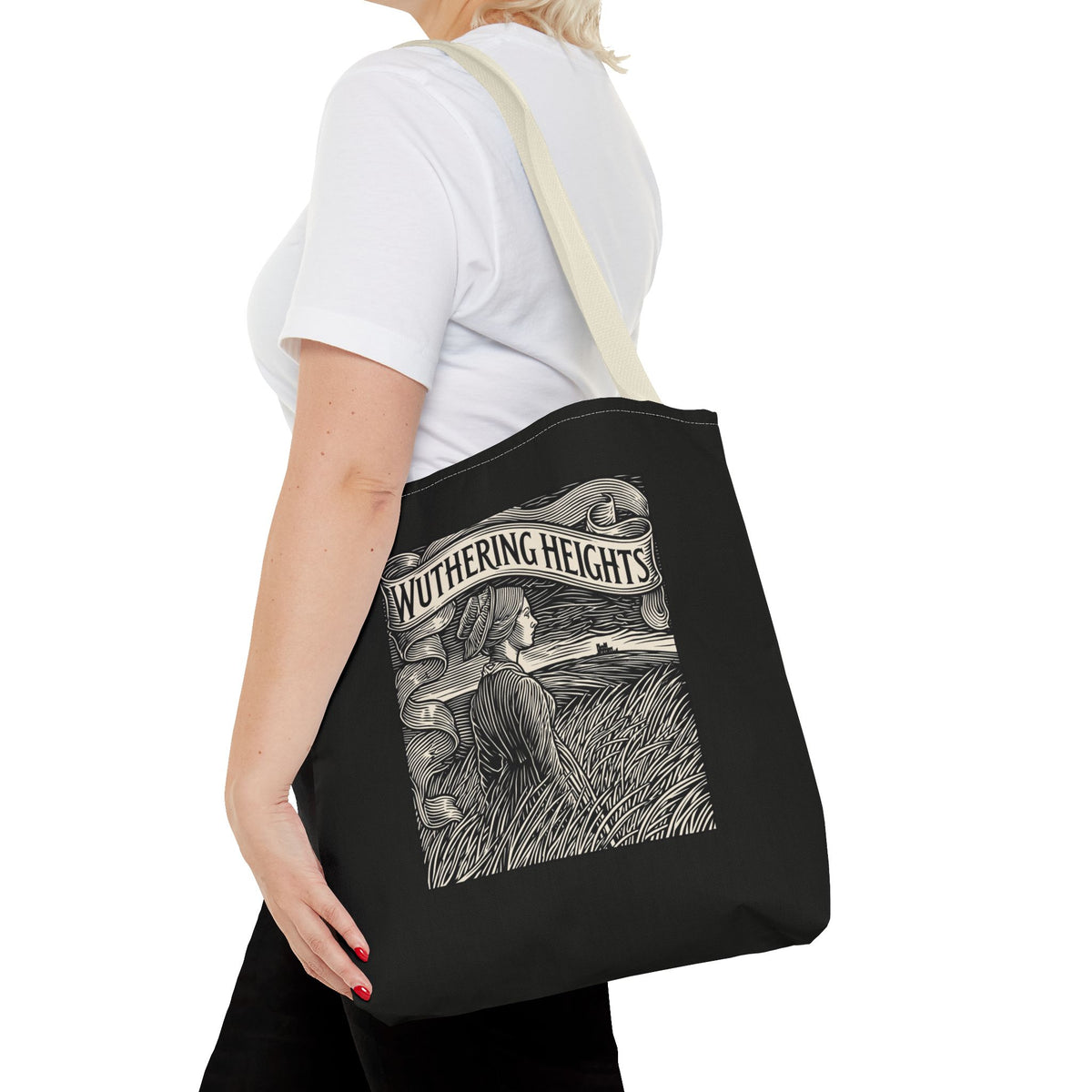 Wuthering Heights Illustrated Tote Bag — Gothic Novel Literary Canvas Tote