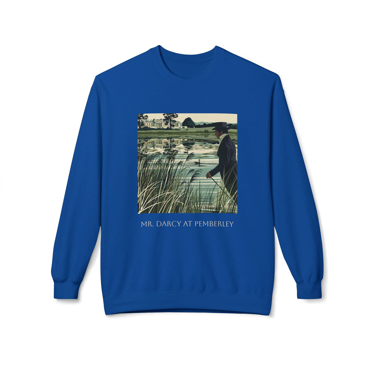 Mr. Darcy Crewneck Sweatshirt — "Mr. Darcy at Pemberley" Classic Jane Austen Sweatshirt