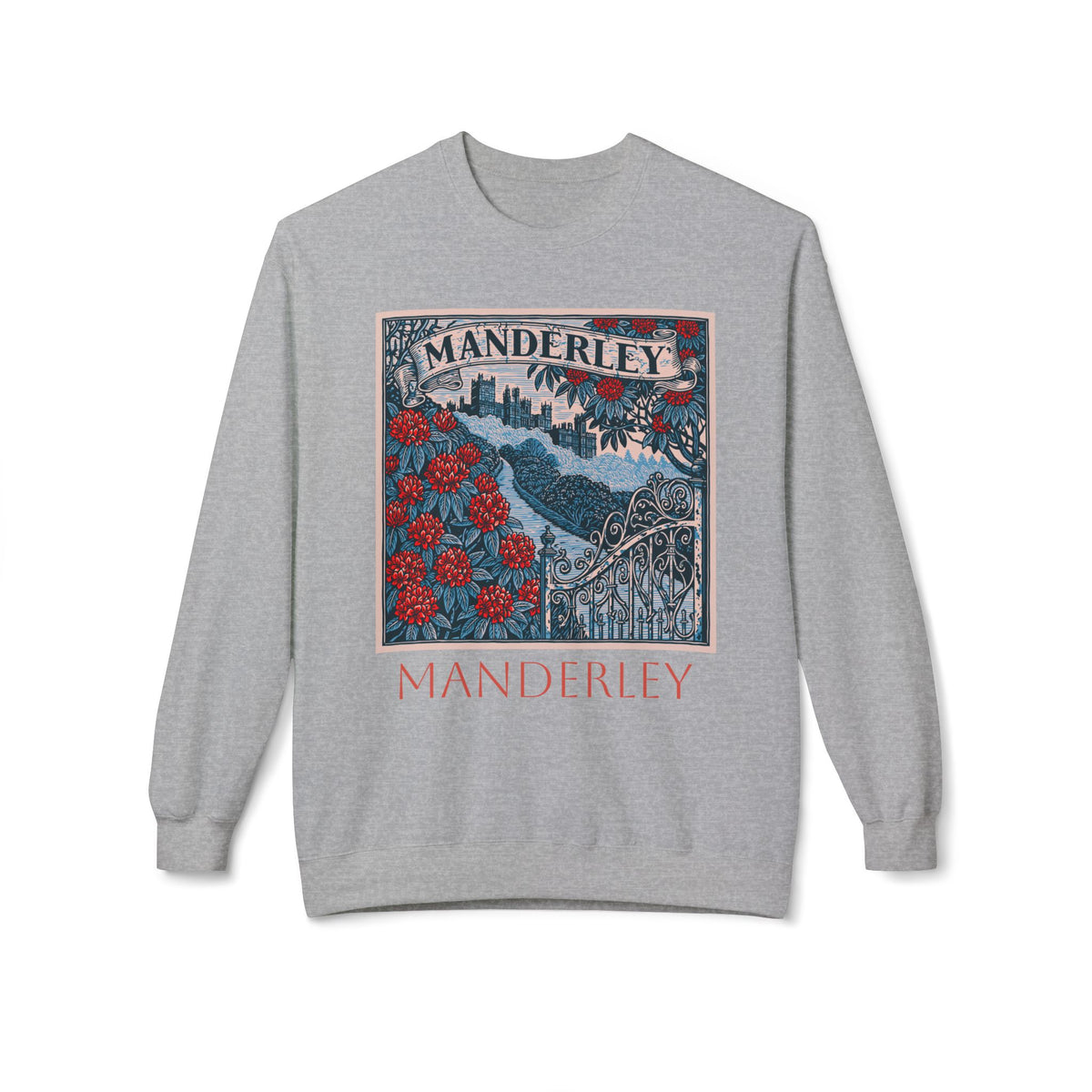 Manderley Vintage Graphic Sweatshirt — Gothic Rose Estate Crewneck