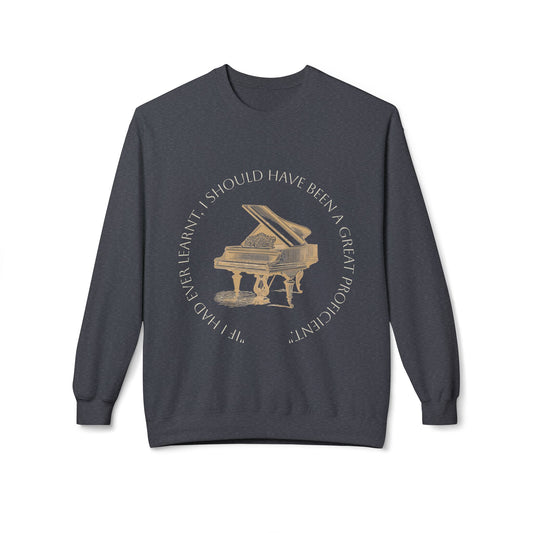 Pianoforte Comfort Sweatshirt — 'I Should Have Been a Great Proficient' Graphic Crewneck