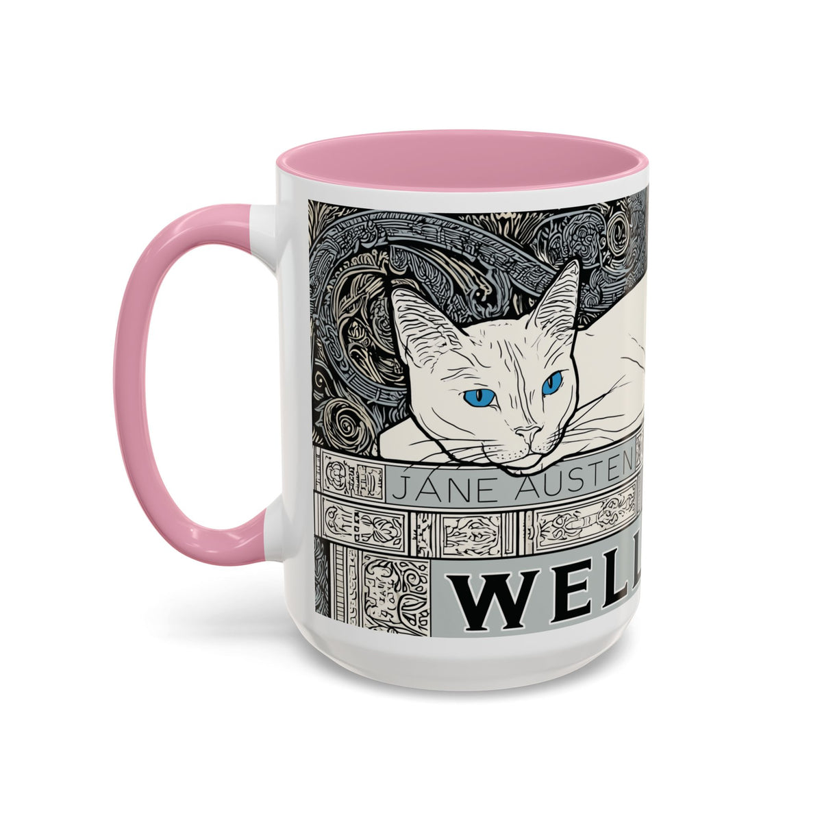 Well Read Siamese Cat Mug | Color Accent Ceramic Mug