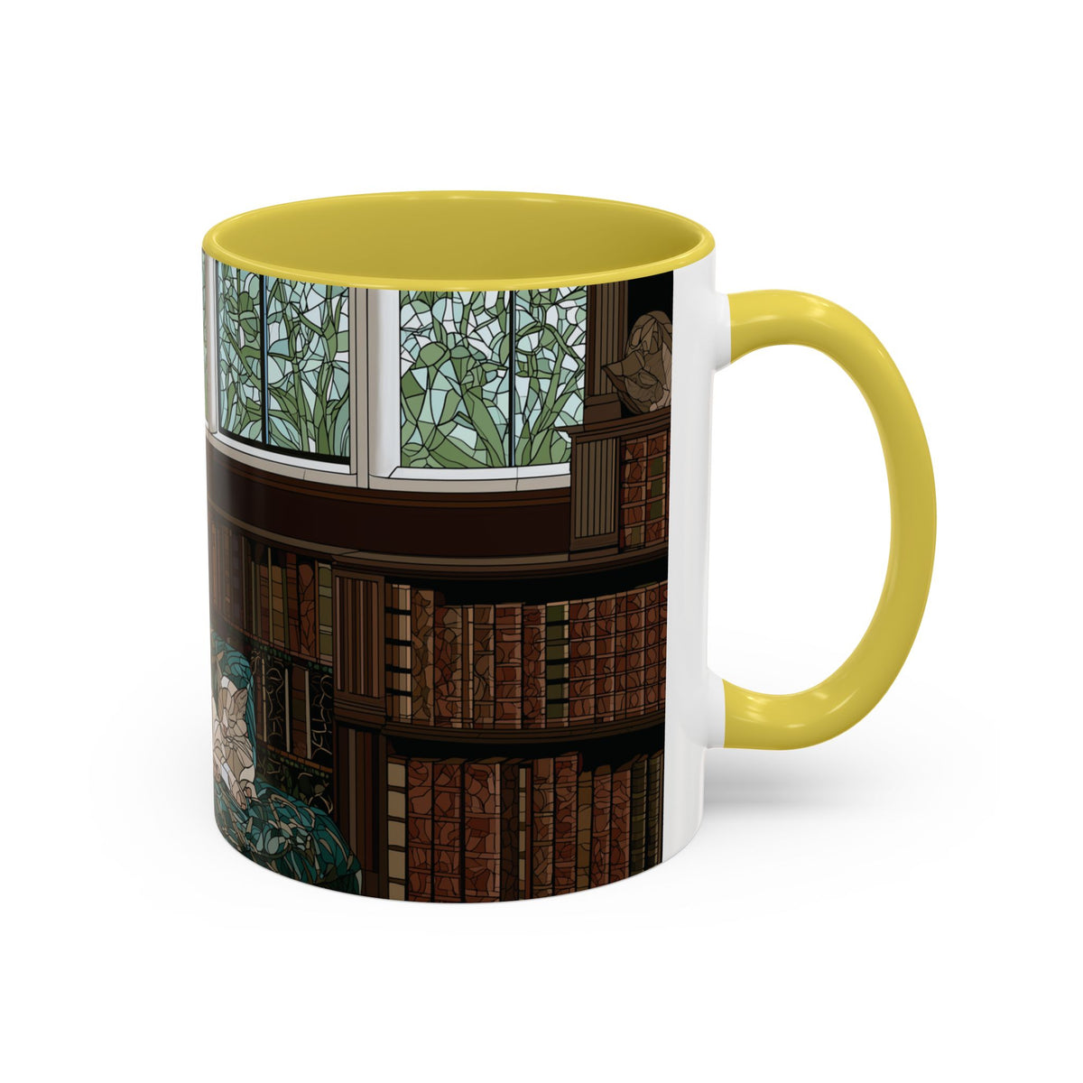 Cozy Reading Nook Cat Mug | Ceramic Coffee Cup 11oz 15oz