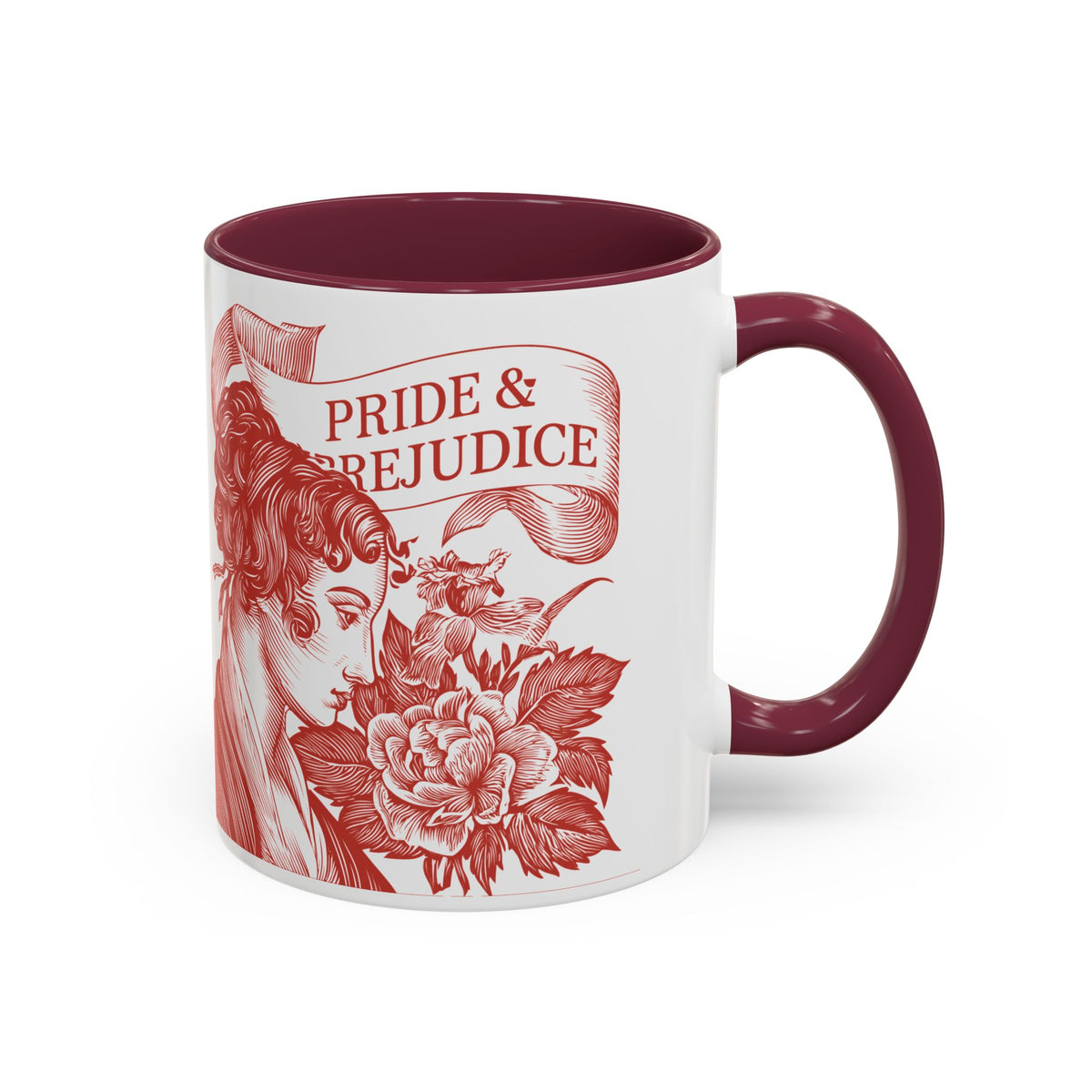 "...follies and nonsense" Elizabeth Bennet Quote  —  Pride & Prejudice Floral Mug (11oz/15oz)
