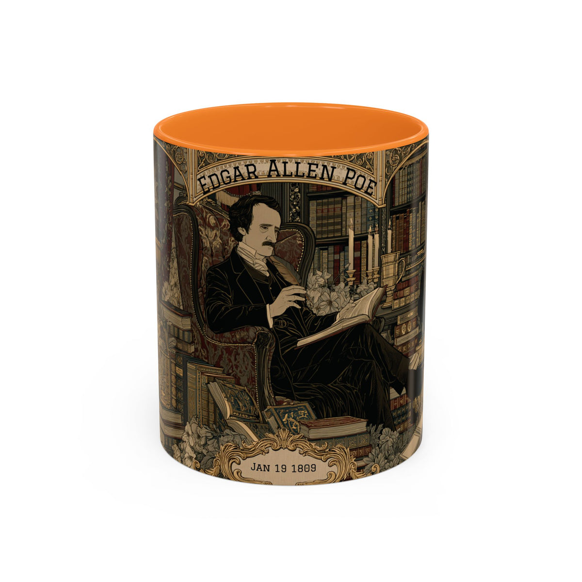 Edgar Allan Poe portrait Mug | Literary Gothic coffee mug
