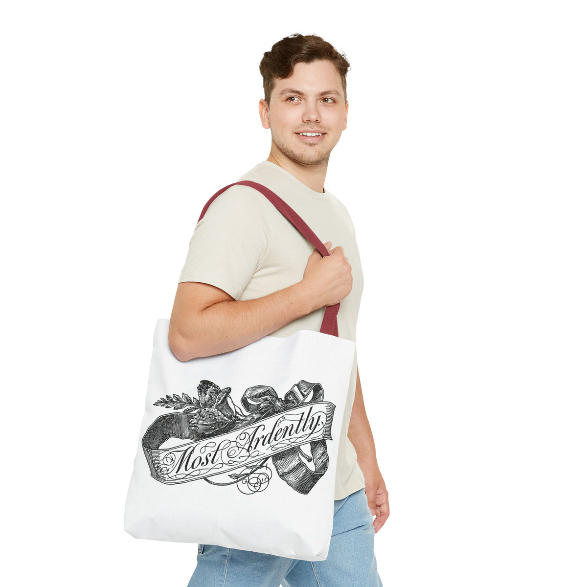 Regency Ribbon Banner Tote — Most Ardently