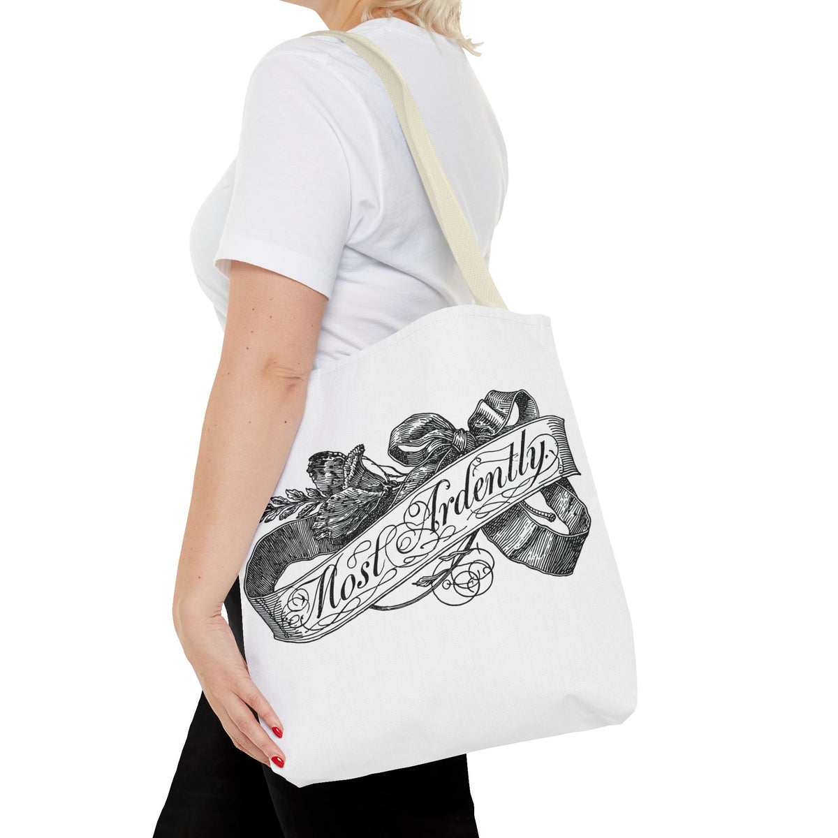 Regency Ribbon Banner Tote — Most Ardently
