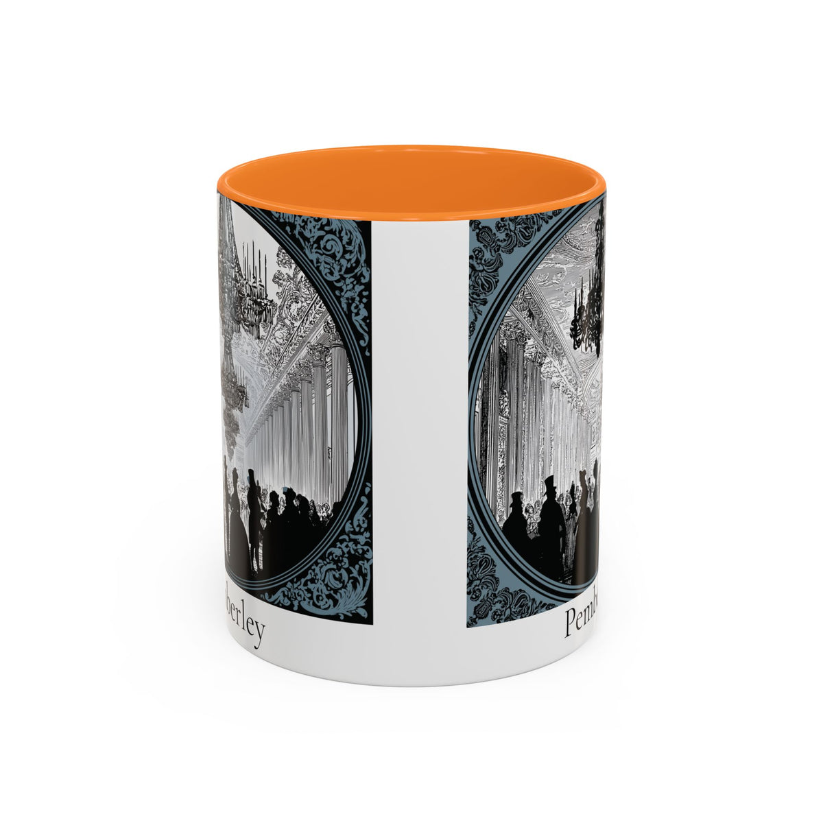 Pemberley Ballroom Illustration Mug | Color Accent Ceramic Mug