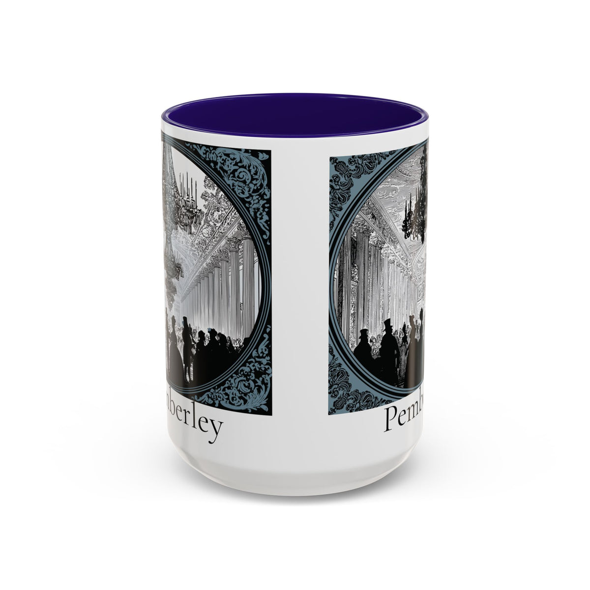 Pemberley Ballroom Illustration Mug | Color Accent Ceramic Mug