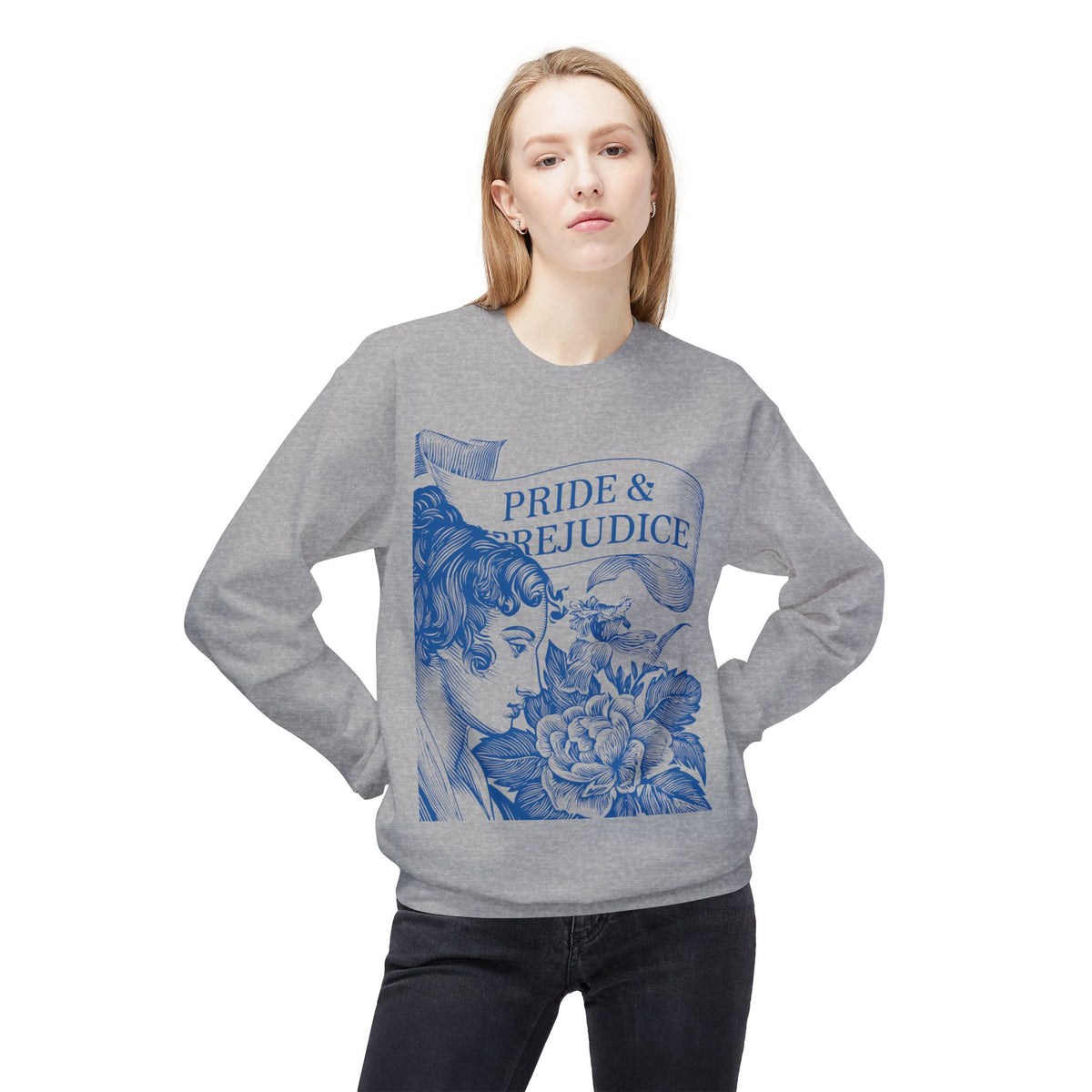 Pride & Prejudice Floral Sweatshirt — Jane Austen Booklover Crewneck (Derbyshire Coordinates)