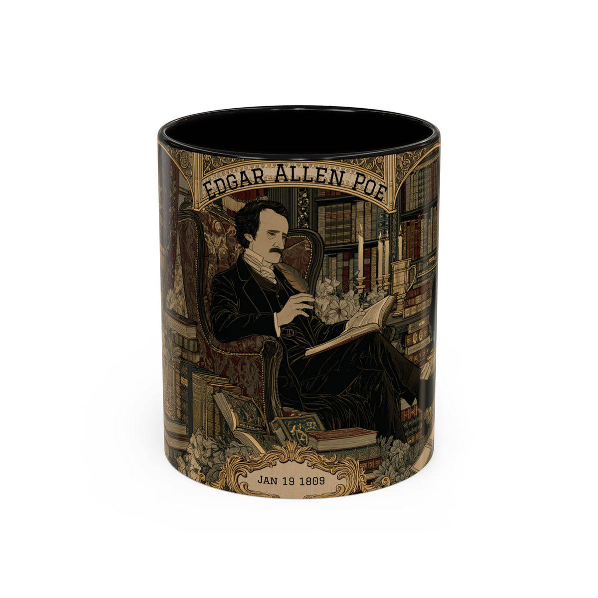 Edgar Allan Poe portrait Mug | Literary Gothic coffee mug