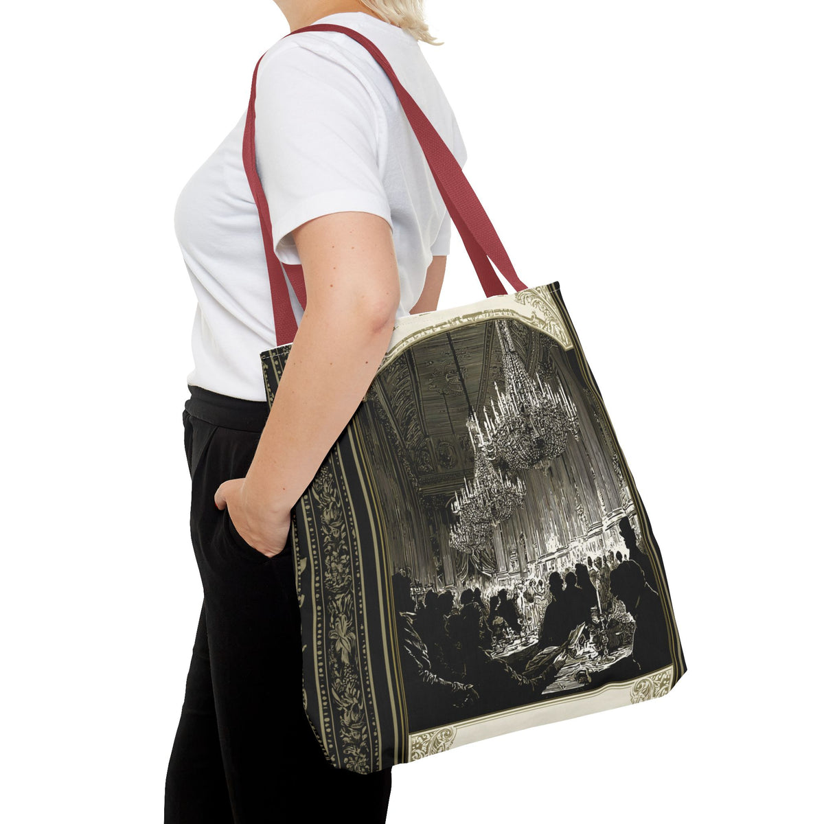 Regency Ballroom Chandelier Tote Bag | Vintage Ballroom Scene