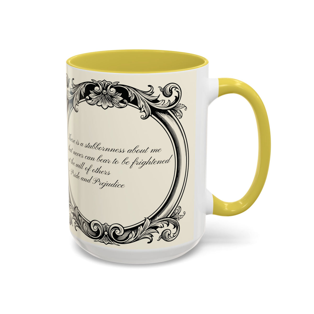Quote from Pride & Prejudice Vintage Floral Mug — “Pride & Prejudice” Ceramic Book Lover Mug (11oz/15oz)