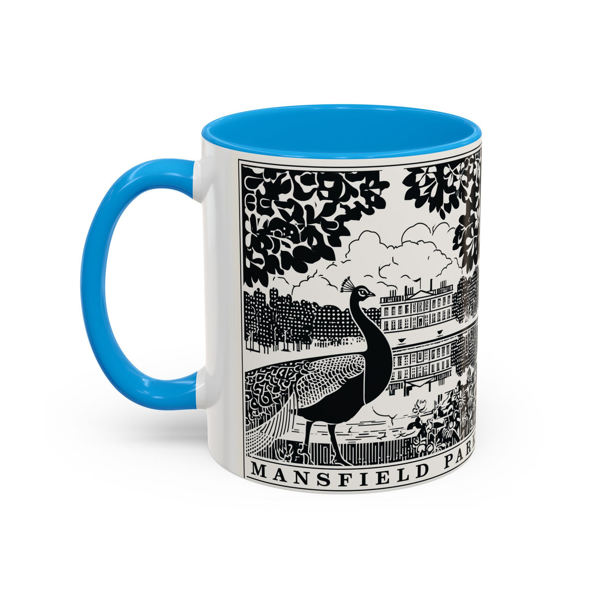 Mansfield Park Peacock Illustration Mug | Vintage Etching Wraparound