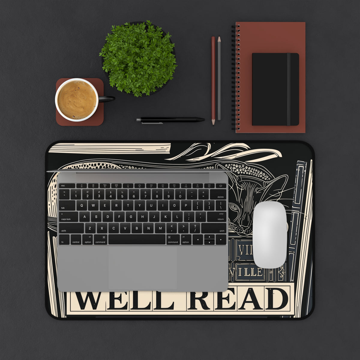 WELL READ catnap -  Desk Mat | Literary, Edgar Allan Poe, Reading-themed