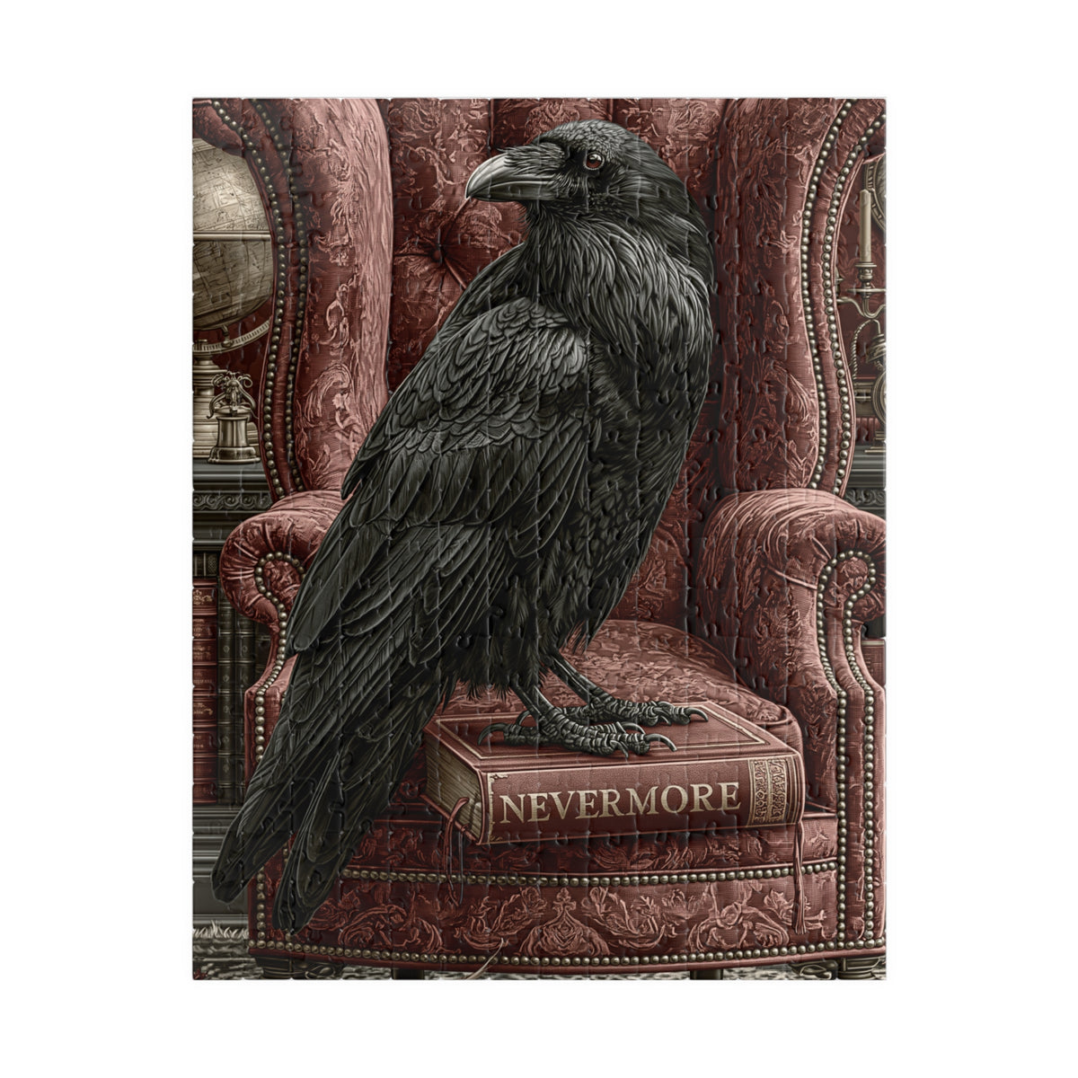 Poe's Raven on Armchair - Nevermore Puzzle