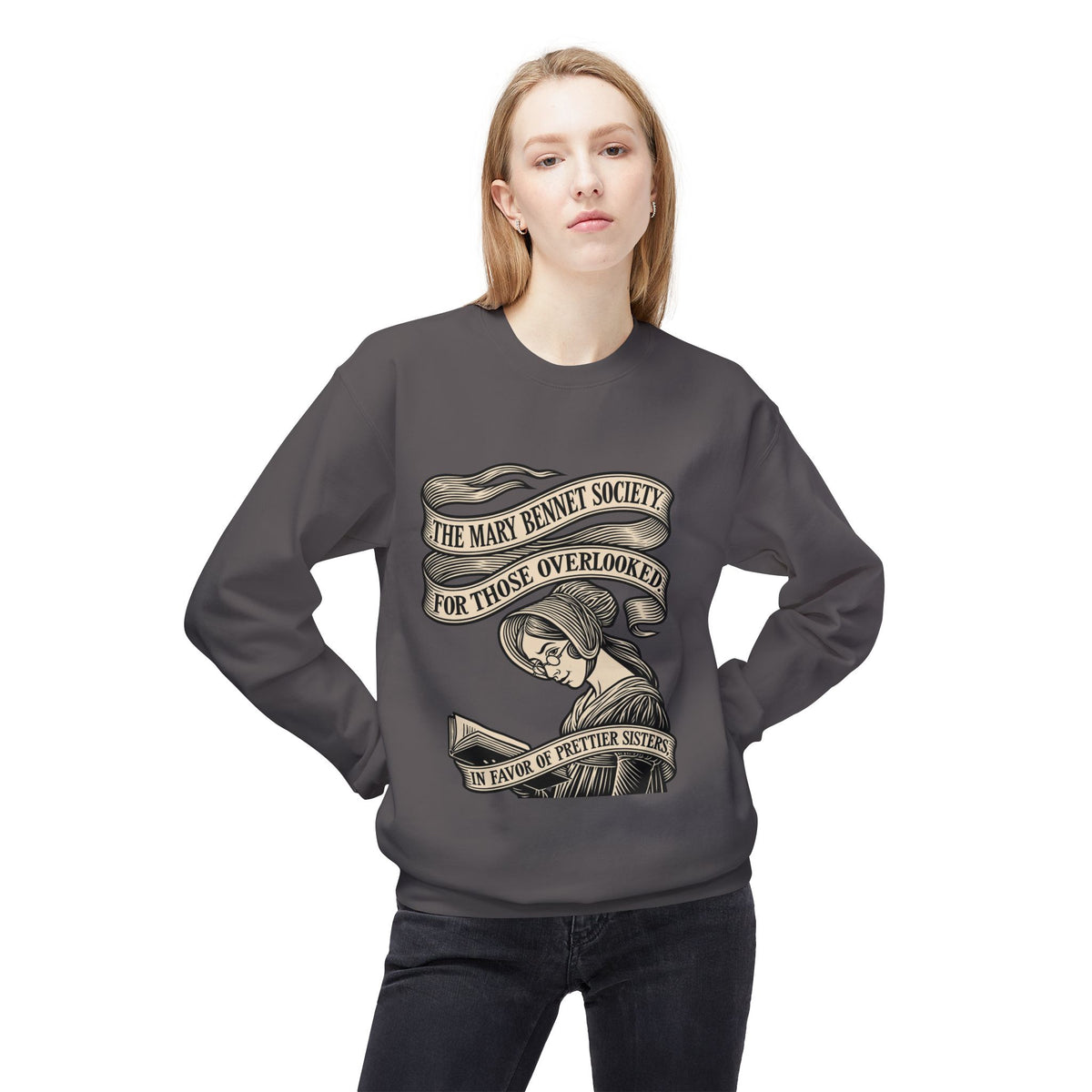 Crewneck Sweatshirt — “The Mary Bennet Society for Those Overlooked” Literary Pride Pullover