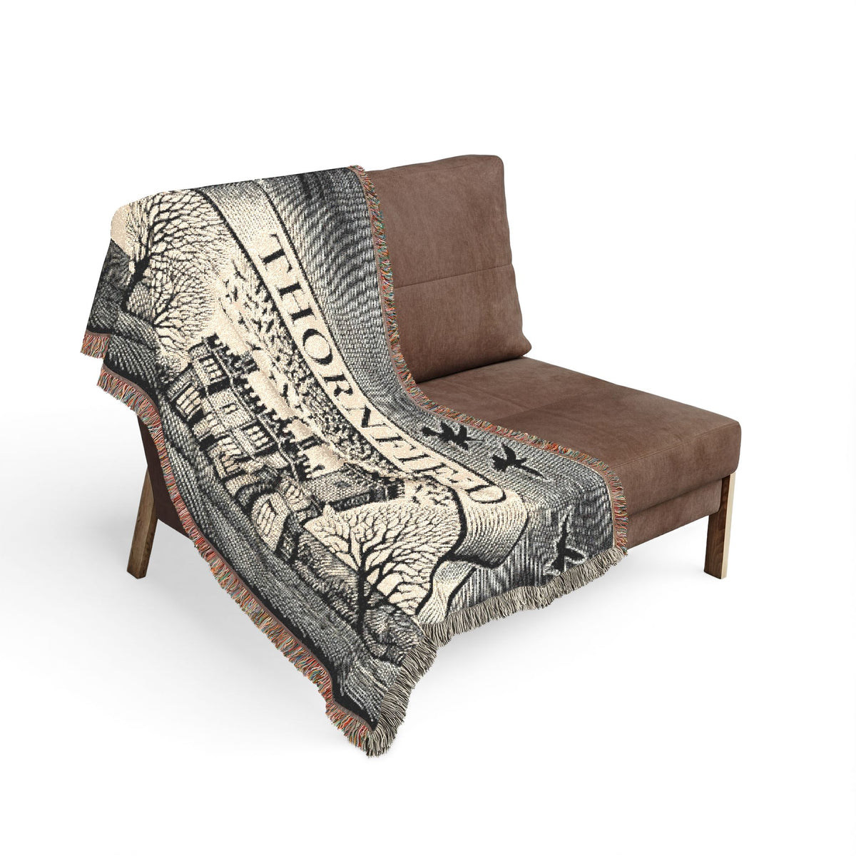 Thornfield Estate Woven Throw Blanket — Vintage Manor Tapestry Design