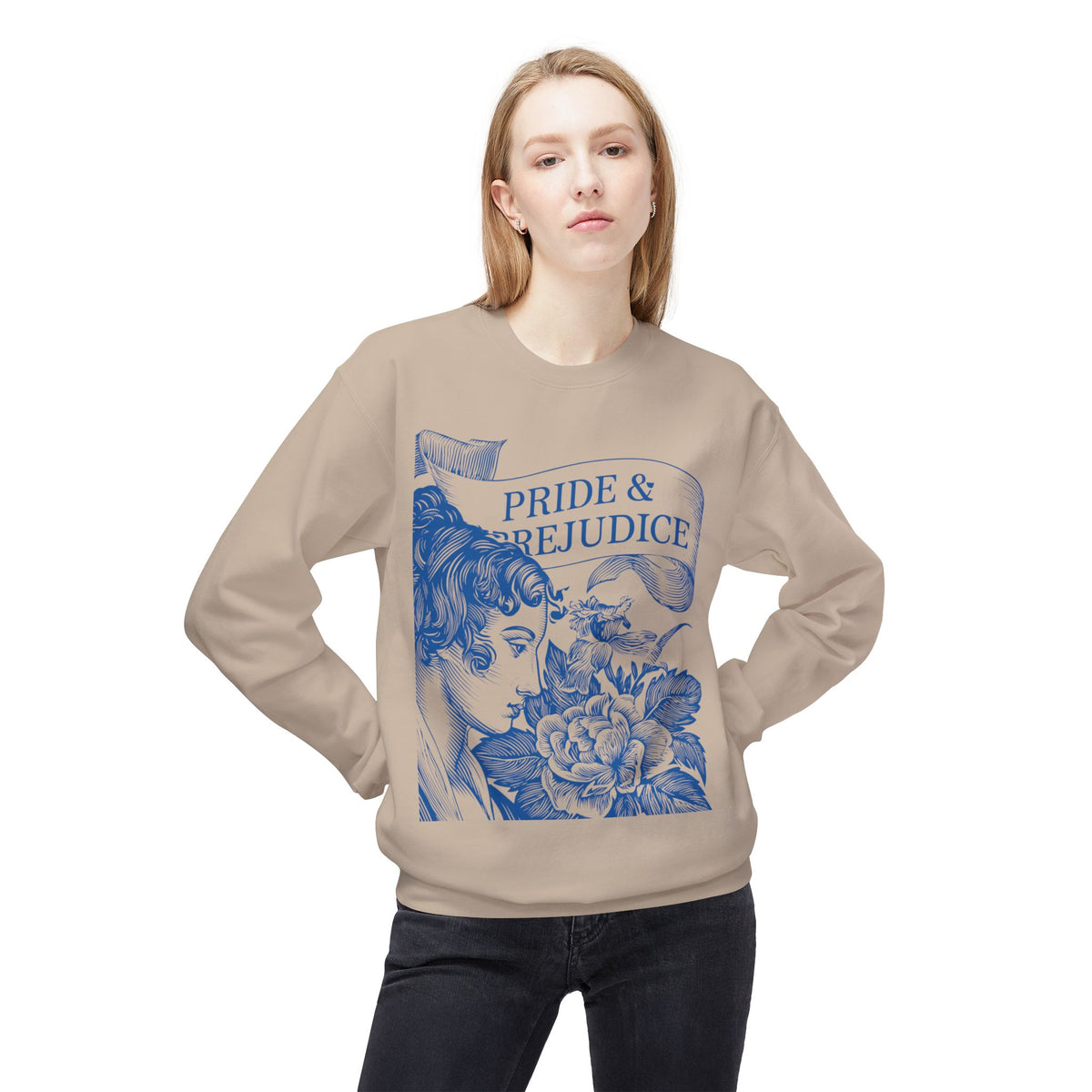 Pride & Prejudice Floral Sweatshirt — Jane Austen Booklover Crewneck (Derbyshire Coordinates)