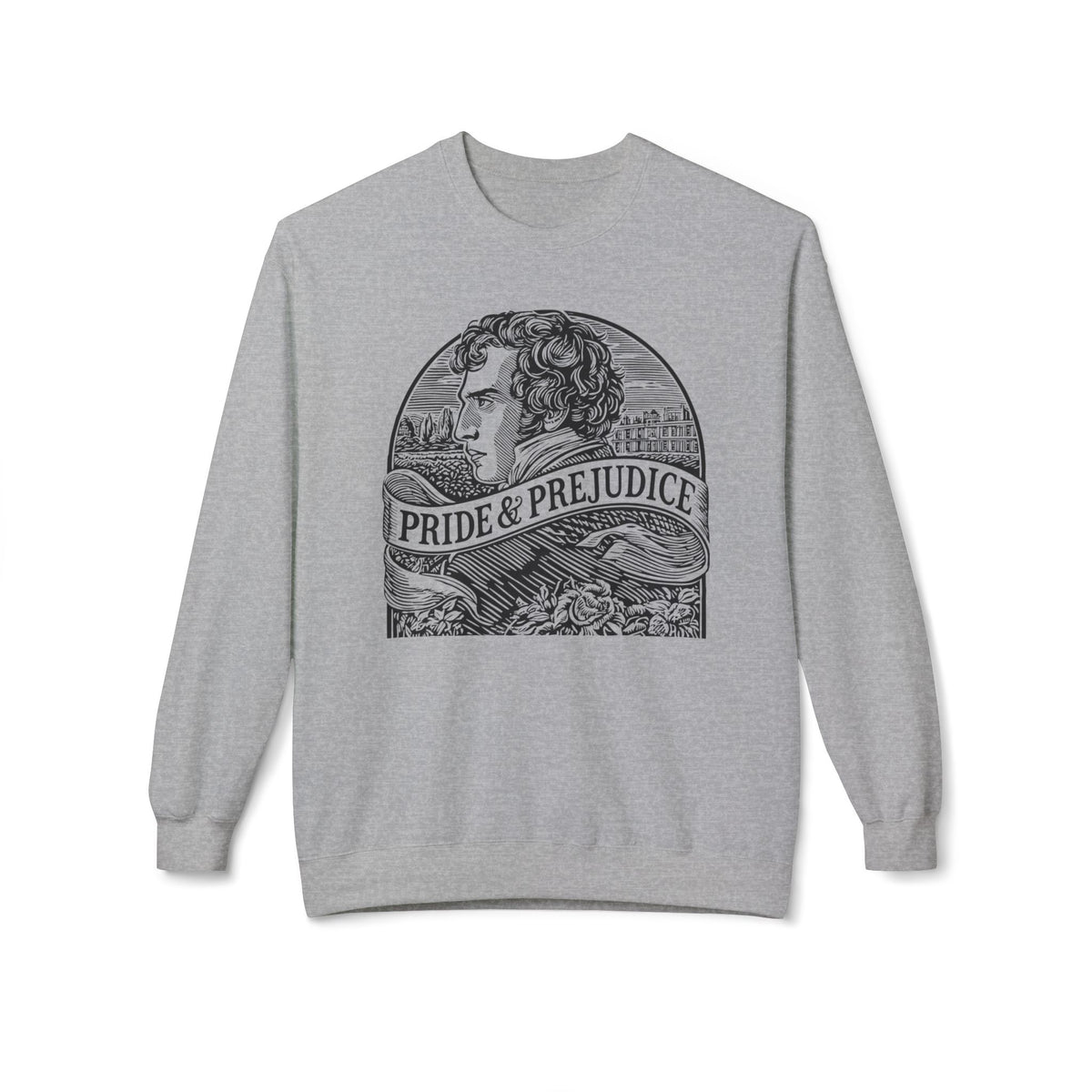 Pride & Prejudice Literary Crewneck Sweatshirt — "Swiped Right" Back