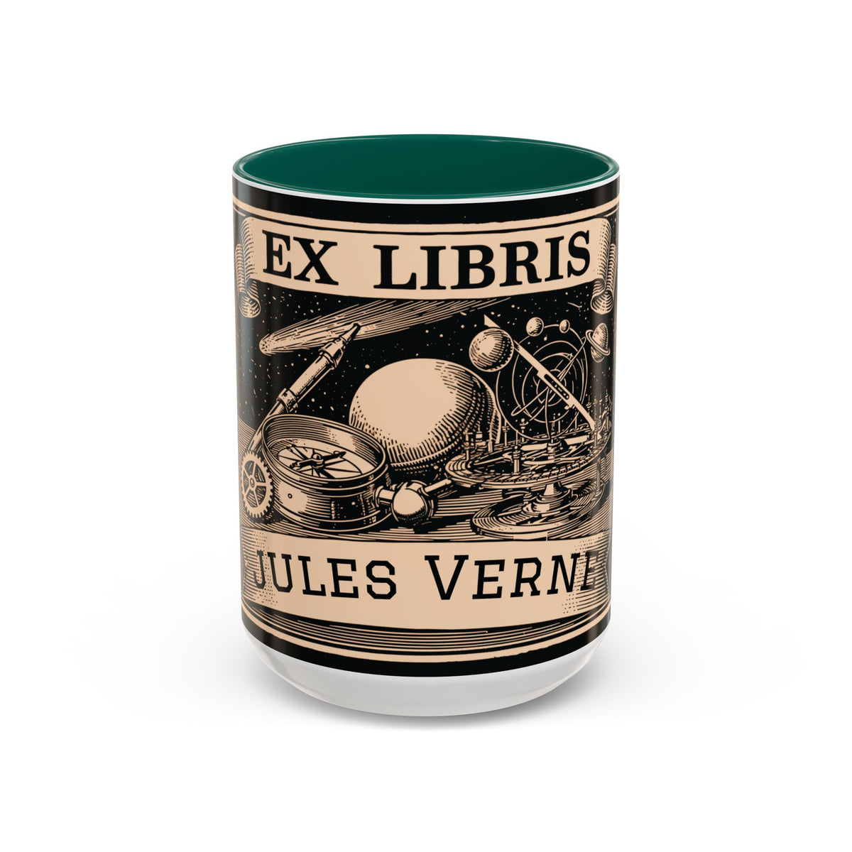 Jules Verne Ex Libris Vintage Science Fiction Coffee Mug (11oz & 15oz)