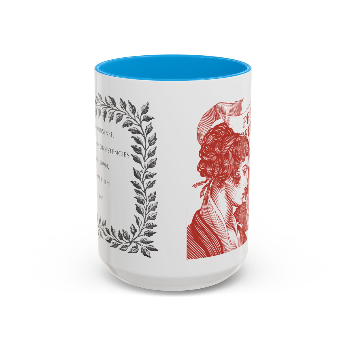 "...follies and nonsense" Elizabeth Bennet Quote  —  Pride & Prejudice Floral Mug (11oz/15oz)