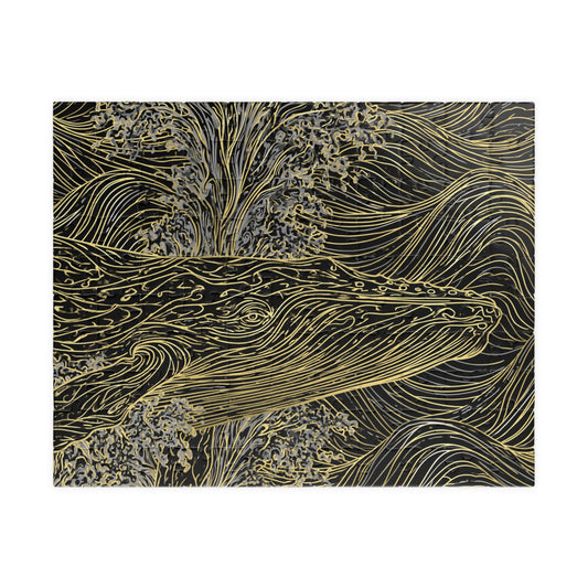 Gold Line Whale Illustration Puzzle | Ocean Art Jigsaw 110–1014 pcs