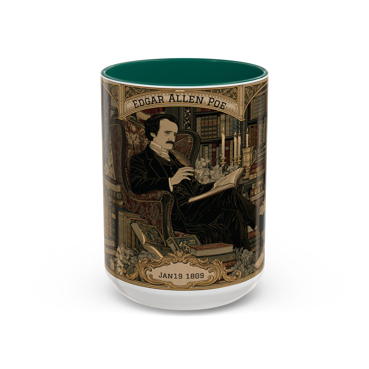Edgar Allan Poe portrait Mug | Literary Gothic coffee mug