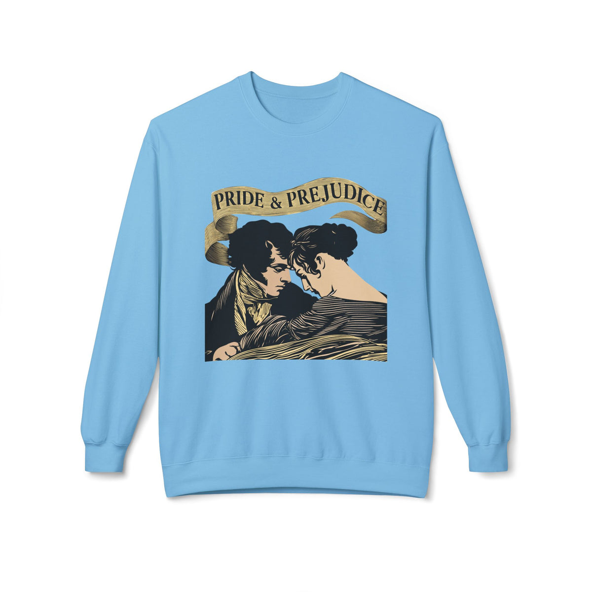 Sepia Toned Pride & Prejudice Crewneck Sweatshirt — Vintage Romance Literary Pullover